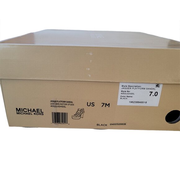 Michael Kors Jagger platform sandal in black with silver studs size 7 - Picture 6 of 6